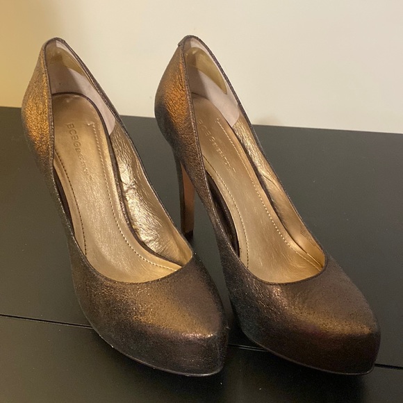 BCBGeneration Shoes Bronze Platform Heels Poshmark